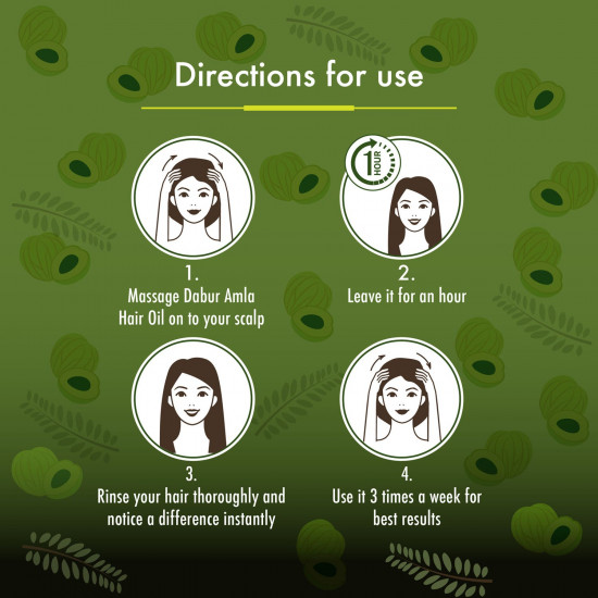 دابر - املا زيت شعر لشعر قوى و اسود 500 مل