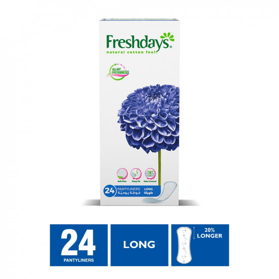 فريشدايز فوط نسائية يومية طويل 24 قطعة فريشدايز فوط نسائية يومية طويل 24 قطعة