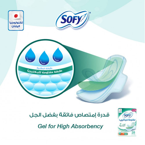 سوفي مقاومة للبكتيريا رقيقة كبيربالاجنحة 28 ق سوفي مقاومة للبكتيريا رقيقة كبيربالاجنحة 28 ق