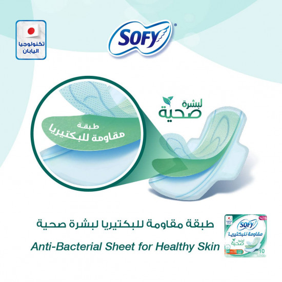 سوفي مقاومة للبكتيريا فوط صحية رقيقة 29 سم كبير (12x10) سوفي مقاومة للبكتيريا فوط صحية رقيقة 29 سم كبير (12x10)