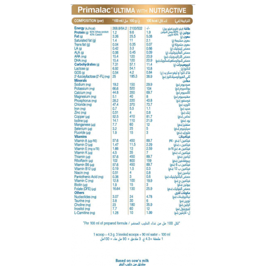 بريمالاك ألتيما حليب أطفال (1) 400 جم بريمالاك ألتيما حليب أطفال (1) 400 جم