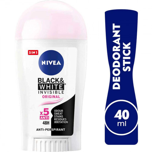 نيفيا ستيك للعرق انفيسيبل بلاك & وايت 40 مل نيفيا ستيك للعرق انفيسيبل بلاك & وايت 40 مل