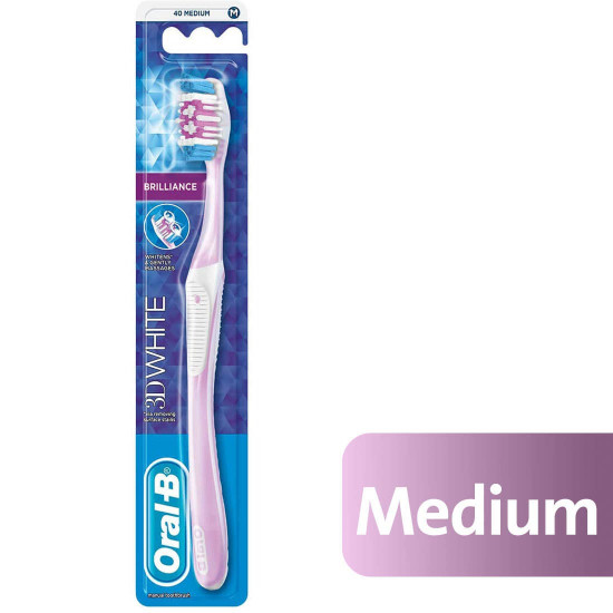 اورال بى فرشة أسنان 3D وايت بريليانس 40 وسط اورال بى فرشة أسنان 3D وايت بريليانس 40 وسط