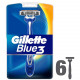 شفرات جيليت بلو 3 للرجال للاستعمال مرة واحدة ، عدد 6 شفرات جيليت بلو 3 للرجال للاستعمال مرة واحدة ، عدد 6