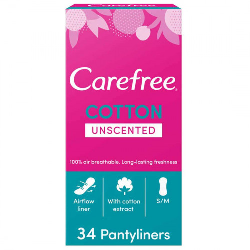 كير فري فوط يومية غير معطرة ملمس القطن 34 فوطة كير فري فوط يومية غير معطرة ملمس القطن 34 فوطة