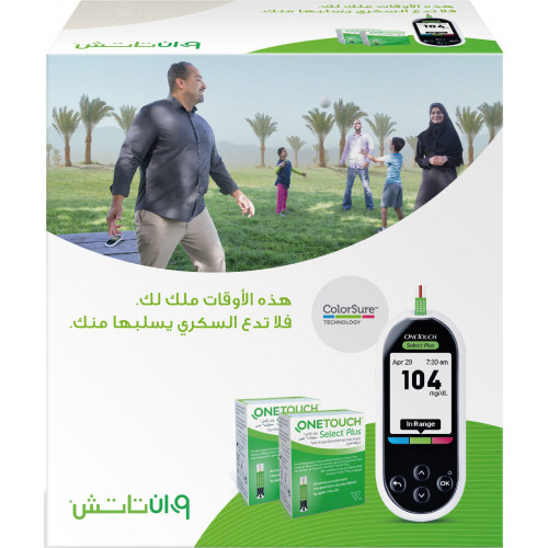 وان تاتش سليكت بلاس جهاز سكر+2 علبه شرائط وان تاتش سليكت بلاس جهاز سكر+2 علبه شرائط