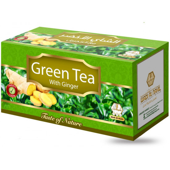 وادي النحل شاي اخضر بالزنجبيل 30 كيس وادي النحل شاي اخضر بالزنجبيل 30 كيس