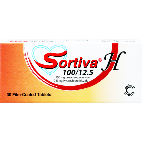 سورتيفا - اتش 100/12.5 مجم 30 قرص سورتيفا - اتش 100/12.5 مجم 30 قرص