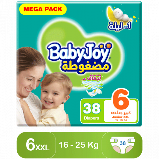 بيبي جوي مقاس (6) عبوة ميجا 38 حفاضة