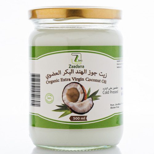 زيت جوز الهند العضوي 500 ملم خالي من الغلوتين زيت جوز الهند العضوي 500 ملم خالي من الغلوتين