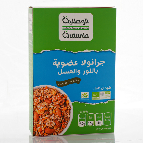 جرانولا عضوية باللوز والعسل 340جم الوطنية خال من الجلوتين جرانولا عضوية باللوز والعسل 340جم الوطنية خال من الجلوتين