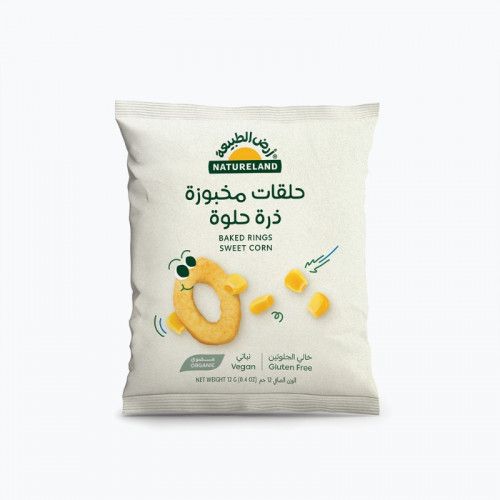 حلقات مخبوزة - ذرة حلوة 12جم ارض الطبيعة