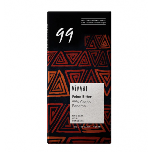 فيفاني شوكولاته داكنة 99% مع حبيبات الكاكاو عضوية 80جم فيفاني شوكولاته داكنة 99% مع حبيبات الكاكاو عضوية 80جم