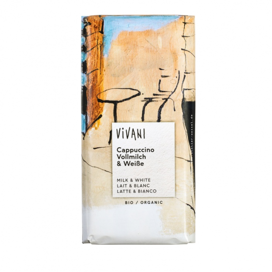 كابتشينو شوكولاتة الحليب العضوية – بيضاء 100 جم – فيفاني كابتشينو شوكولاتة الحليب العضوية – بيضاء 100 جم – فيفاني
