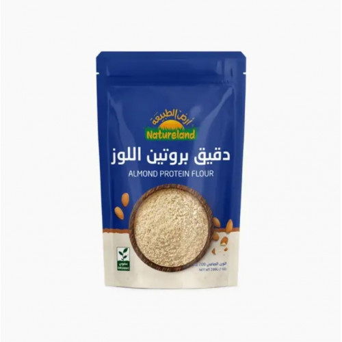 دقيق بروتين اللوز عضوي 200 جرام - ارض الطبيعة