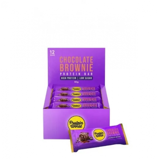 بروتين وورلد ألواح البروتين عالية البروتين - 60 جرام براوني