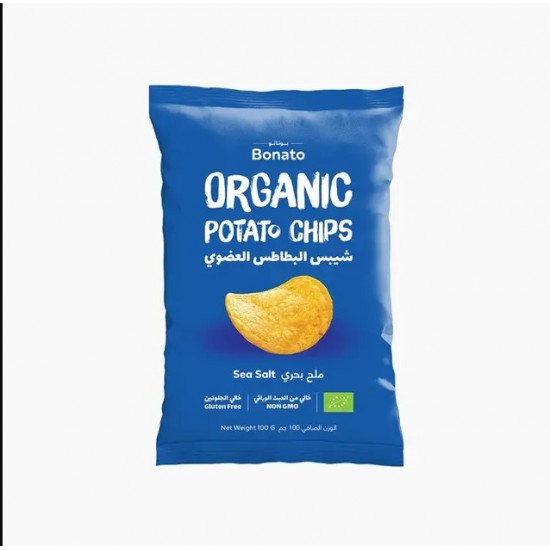 شيبس البطاطس - ملح بحري عضوي 100جم - بوناتو - خالي من الجلوتين شيبس البطاطس - ملح بحري عضوي 100جم - بوناتو - خالي من الجلوتين