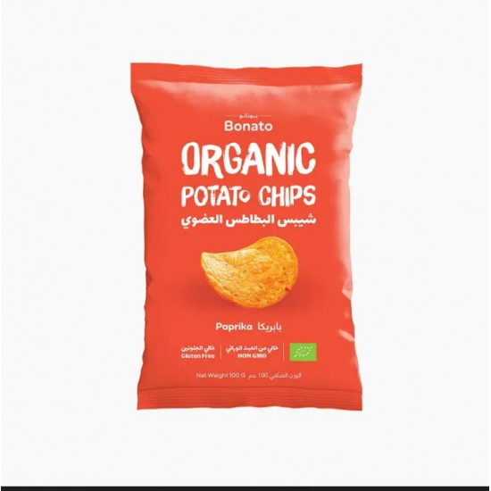 شيبس البطاطس العضوي بابريكا 100جم بوناتو شيبس البطاطس العضوي بابريكا 100جم بوناتو