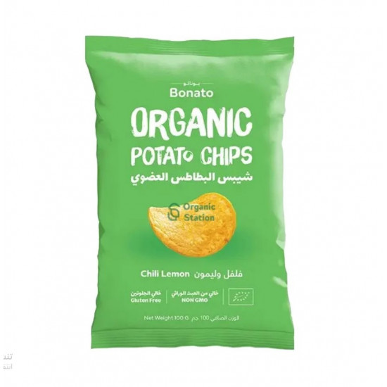 شيبس البطاطس العضوي فلفل وليمون 100جم ارض الطبيعة شيبس البطاطس العضوي فلفل وليمون 100جم ارض الطبيعة