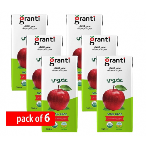 عصير تفاح عضوي 200 مل *6 عبوات اورجنتي