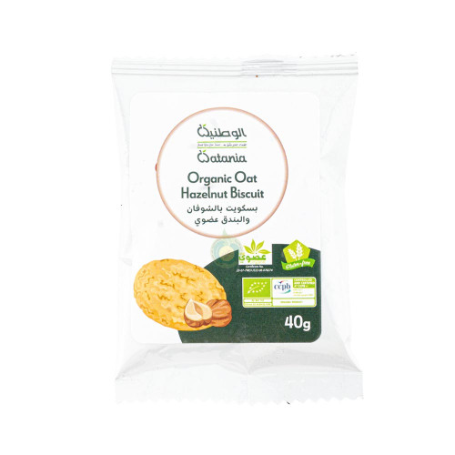 بسكويت بالشوفان والبندق عضوي 40جم الوطنية بسكويت بالشوفان والبندق عضوي 40جم الوطنية