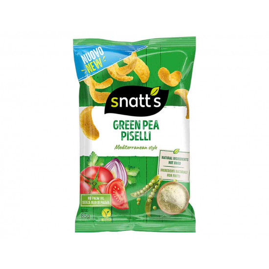 رقائق سناتس الخضراء بالبازلاء والبصل والطماطم 85 جرام، خالية من الغلوتين، نباتية رقائق سناتس الخضراء بالبازلاء والبصل والطماطم 85 جرام، خالية من الغلوتين، نباتية