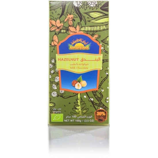 شوكولاتة بالحليب والبندق 100 جم عضوي شوكولاتة بالحليب والبندق 100 جم عضوي