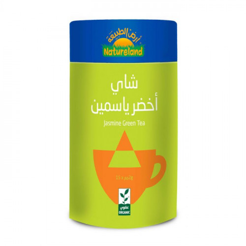 شاي أخضر ياسمين 30جم عضوي ارض الطبيعة شاي أخضر ياسمين 30جم عضوي ارض الطبيعة