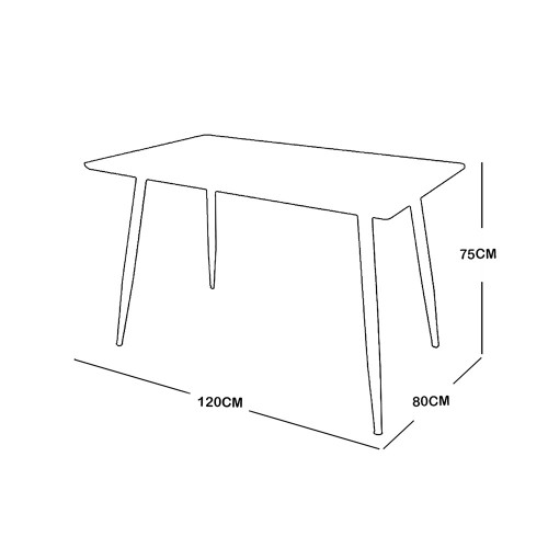 طاولة طعام مفردة من الخشب والمعدن 120X70 سم