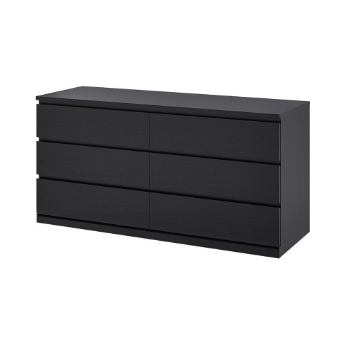خزانة خشبية 6 أدرج لون أسود 140x72 سم