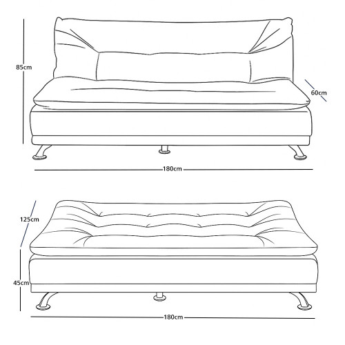 كنبة قابلة للتعديل إلى سرير كاكي