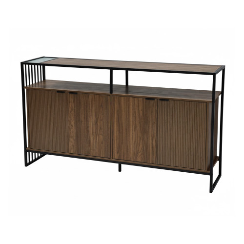 بوفيه صالة بتصميم عصري خشب وهيكل معدني بوفيه صالة بتصميم عصري خشب وهيكل معدني