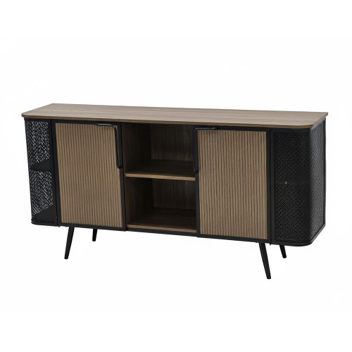 بوفيه صالة بتصميم عصري خشب وهيكل معدني بوفيه صالة بتصميم عصري خشب وهيكل معدني