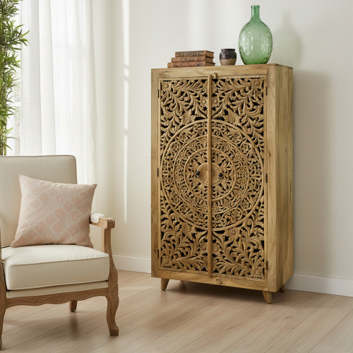 دولاب تخزين خشب طبيعي بتصميم محفر دولاب تخزين خشب طبيعي بتصميم محفر