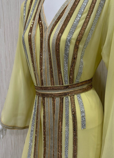 جلابية شيفون مغربي ✨ (عدة الوان )