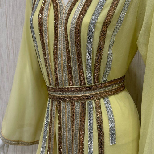 جلابية شيفون مغربي ✨ (عدة الوان )